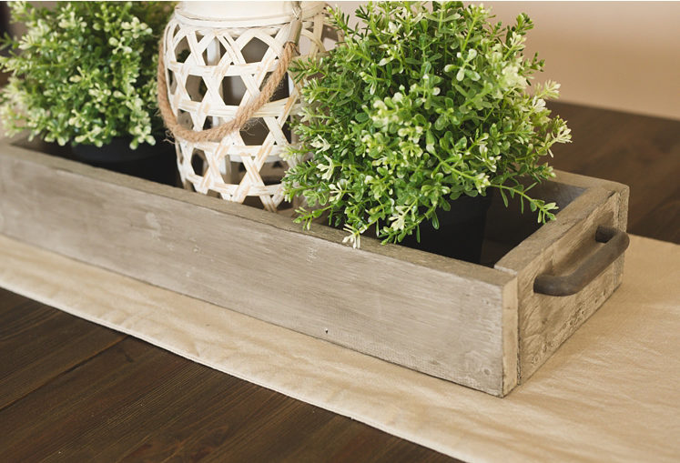 DIY Rustic Wooden Trough Centerpiece