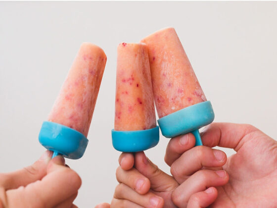 Healthy Peaches and Cream Popsicles