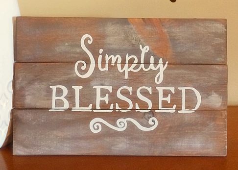 Simply Blessed wooden sign