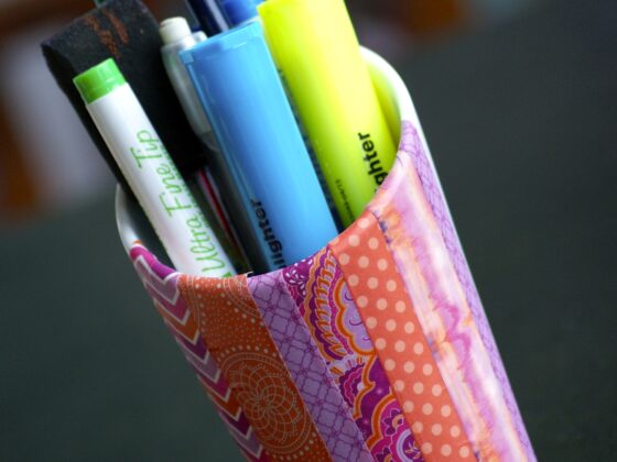 DIY Washi Tape Utensil Holder
