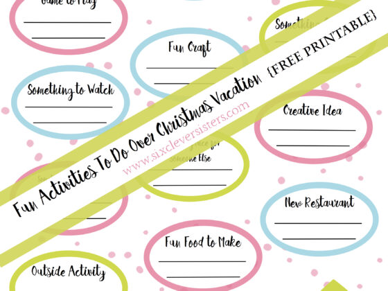 Fun Activities To Do Over Christmas Vacation {Free Printable}