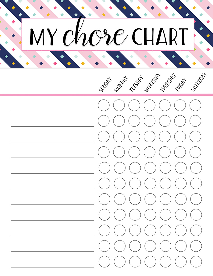 Girl Chore Chart Printable