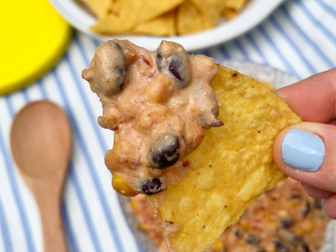 EASY CROCKPOT TACO DIP with black beans and corn