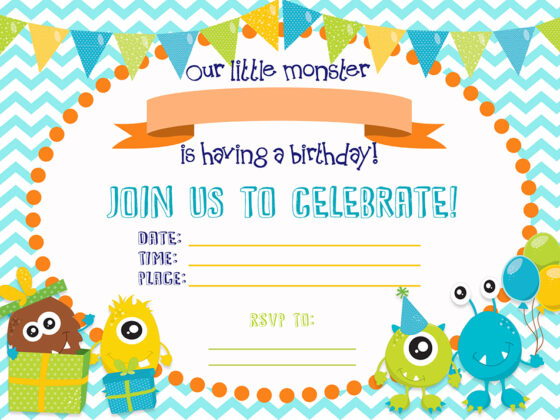 FREE PRINTABLE Monster Birthday Invitations