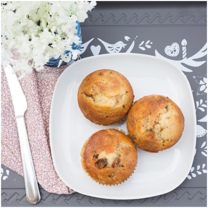 Raisin Bran Muffins | Raisin Bran | Quick Muffins | Breakfast Muffins | Make-Ahead | These muffins are great because it only takes 5 minutes to mix up a big recipe, and you can store the batter in your fridge for up to a month! Recipe on the Six Clever Sisters blog!