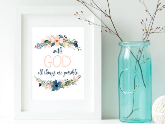 Free Printable Scripture Art: With God