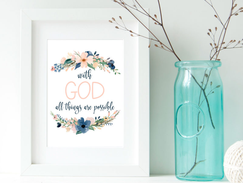 Free Printable Scripture Art: With God