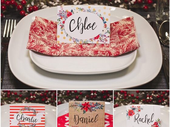 Christmas Table Place Cards { FREE PRINTABLE}