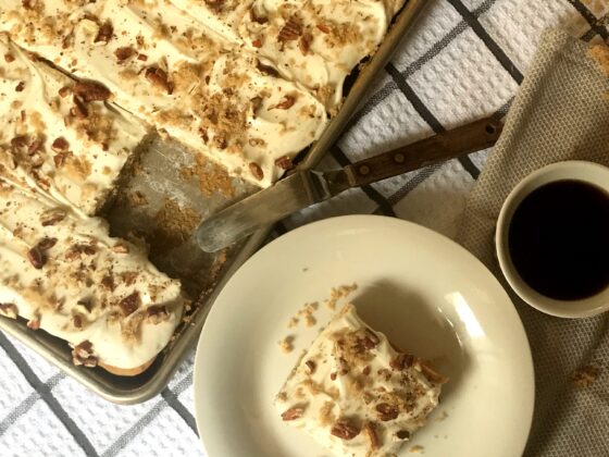 Maple Pecan Sheet Cake