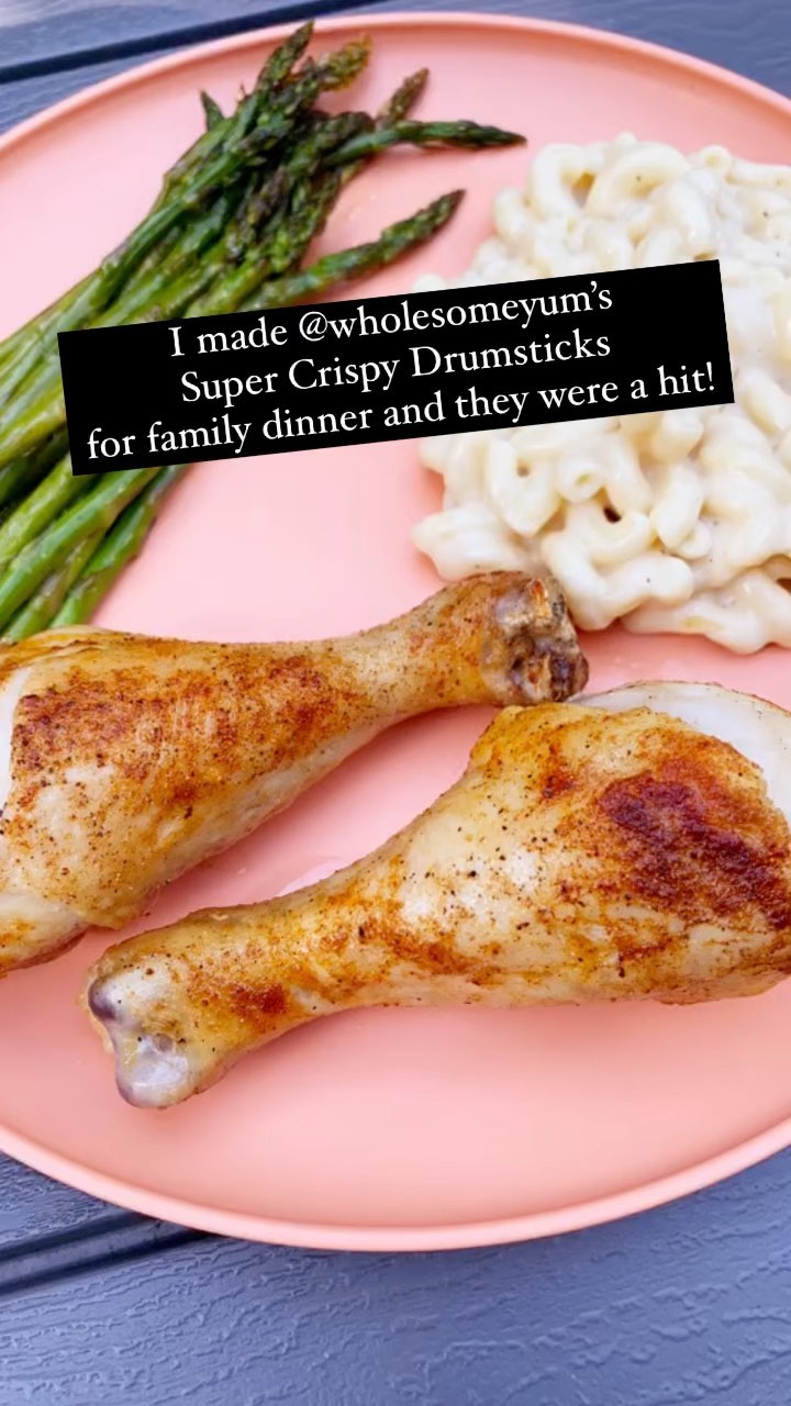 This is definitely the best drumstick recipe I’ve found - 

https://www.wholesomeyum.com/crispy-baked-chicken-legs-drumsticks-recipe/

I can’t believe how crispy and delicious they turned out. Only ten minutes of prep - easy for your busy weeknight schedule 👍🏻

#sixcleversisters #dinner #recipe #easyrecipe #rotd #dinnertime #chicken #chickenleg #drumstick #familydinner #mealprep #dinnerprep #wholesomeyum #healthy #healthydinner #protein #eatright