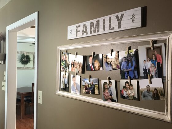 Budget Friendly Clothespin Collage Frame