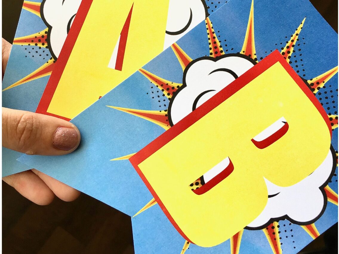 Superhero Birthday Party Free Printable Banner – Includes Entire Alphabet and Numbers!