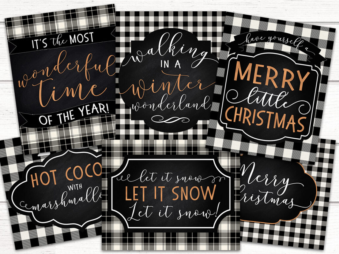 Free Christmas Printables Buffalo Plaid Check