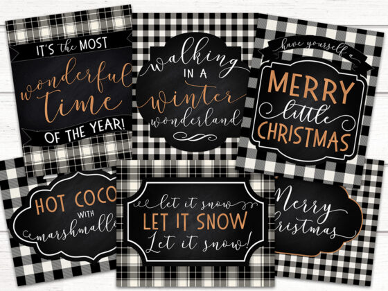 Free Christmas Printables Buffalo Plaid Check