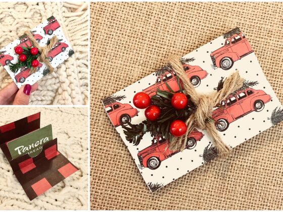 Buffalo Plaid and Christmas Tree DIY Gift Card Holder
