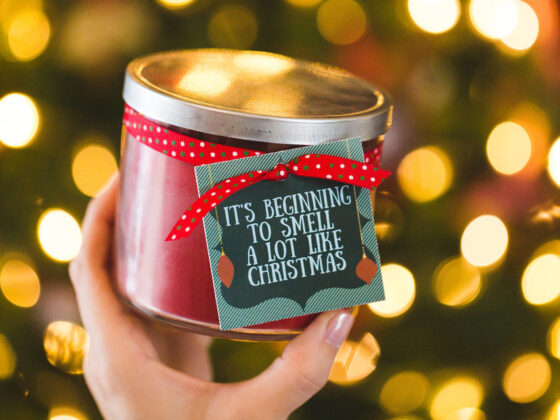 FREE Printable Christmas Gift Tags for Candles