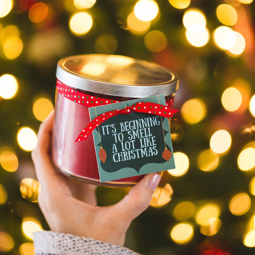 FREE Printable Christmas Gift Tags for Candles