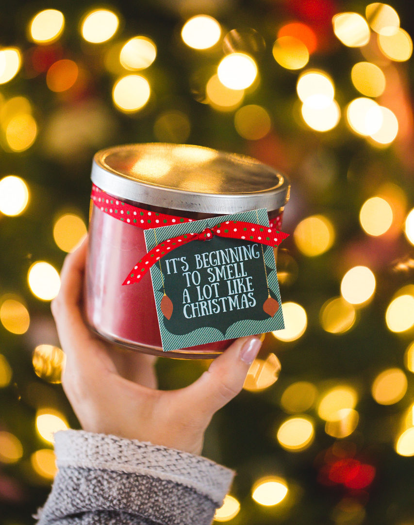 FREE Printable Christmas Gift Tags for Candles