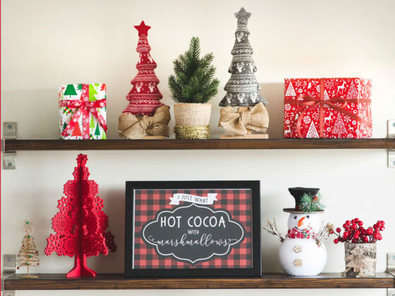 How to Style Floating Shelves for Christmas