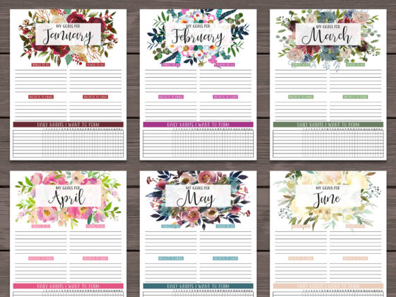 Monthly Goals Printable