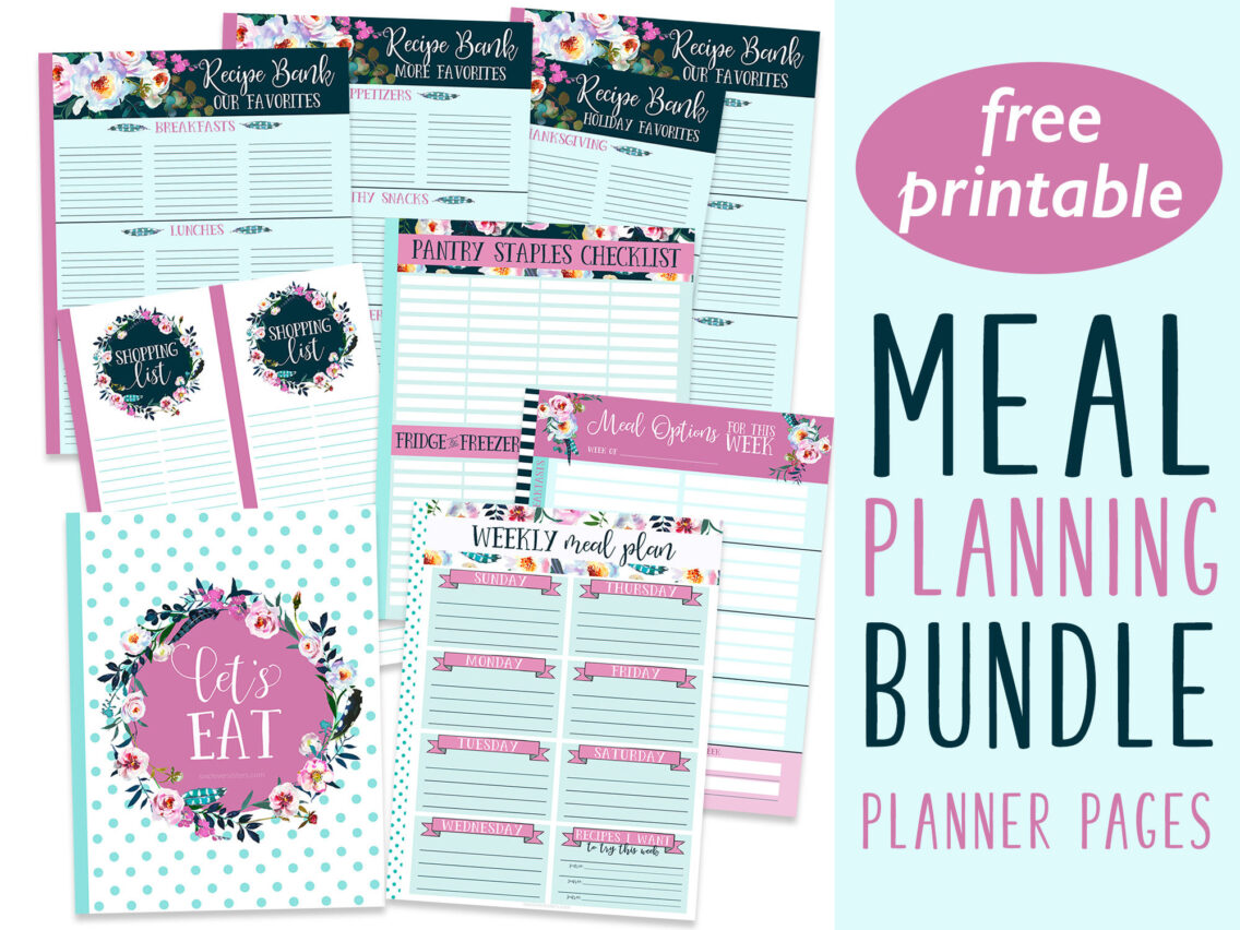 Printable Meal Planner Pages Bundle
