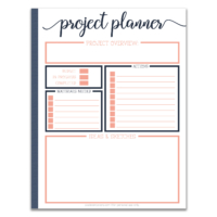 Project Planner | Free printable for your planner! - Six Clever Sisters