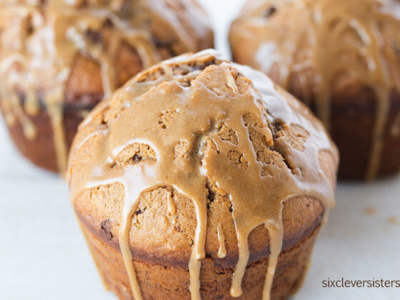 Espresso Chocolate Chunk Muffins with Espresso Cream Glaze