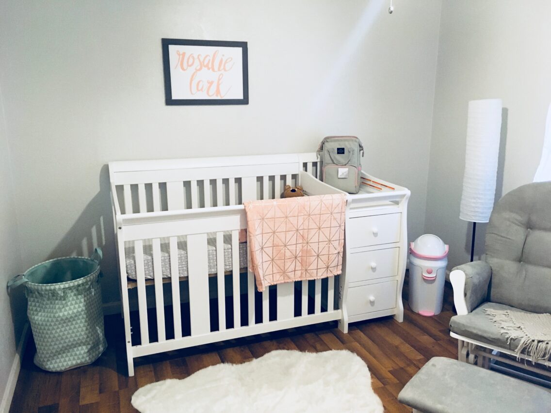 Baby Girl Nursery – Pink and Gray Modern Nursery Theme on a Budget