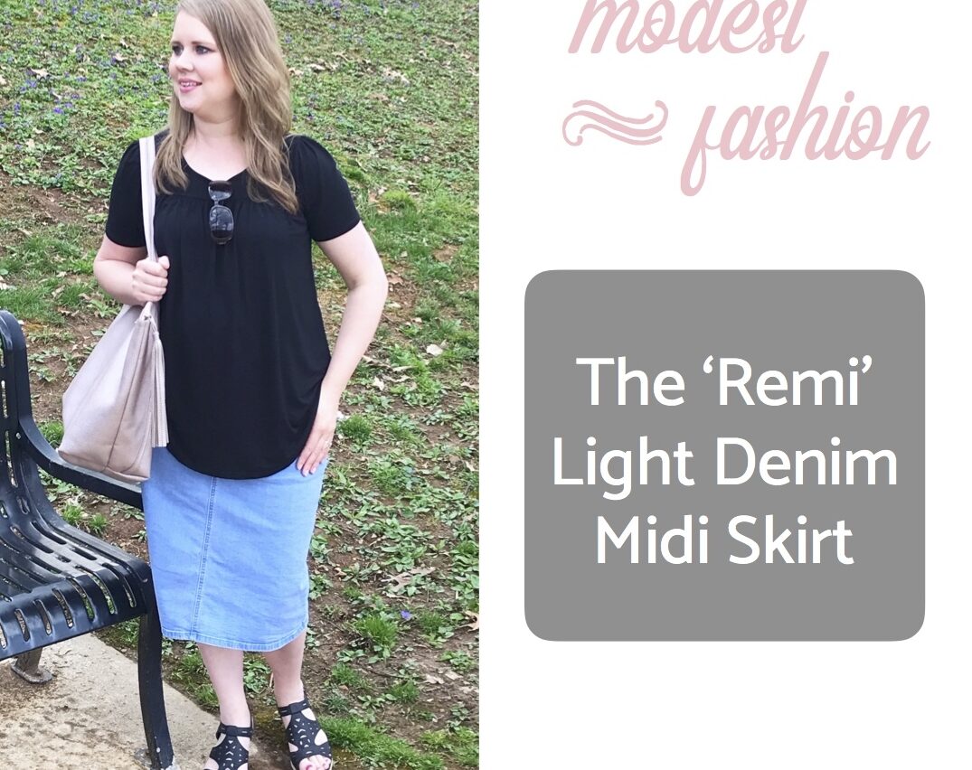 Modest Fashion – the REMI light denim midi skirt