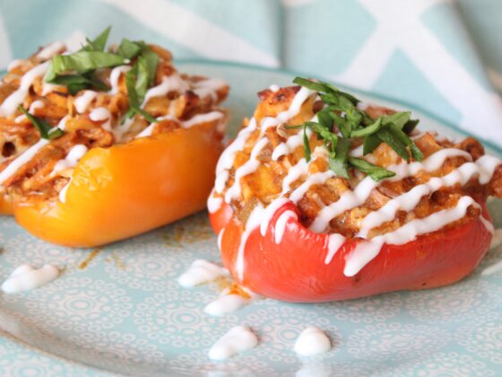 Cheesy Chicken Enchilada Stuffed Peppers