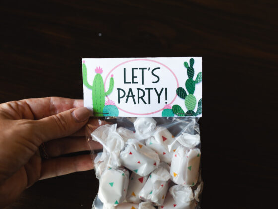 Cactus Party Treat Bag Toppers