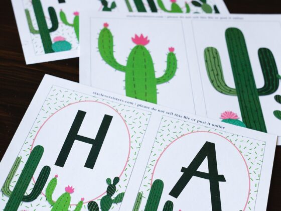 Cactus Banner { Free Printable }