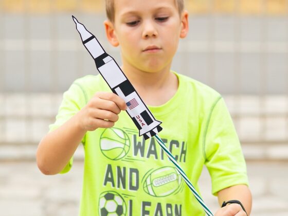 Straw Rockets Craft { with free rocket template }