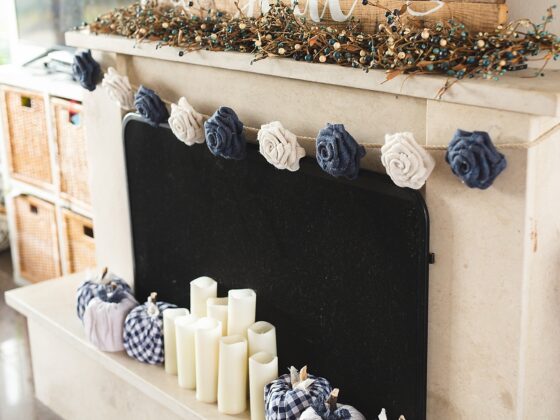 Burlap Rose Garland