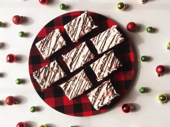 Peppermint Bark Sheet Cake