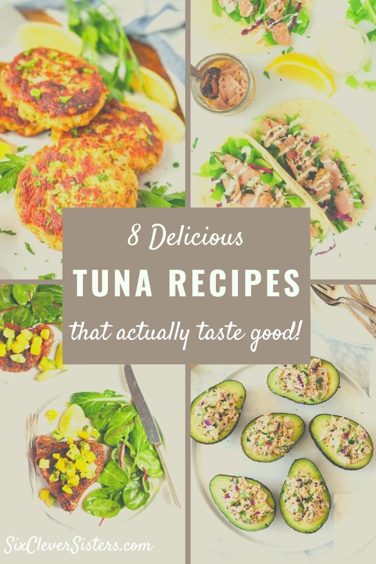 Tuna Recipes | Tuna | Healthy Tuna Recipes | Tuna Casserole | Tuna Steaks | Enjoy 8 different recipes of tuna from tuna steaks to tuna casserole to tuna salads! SixCleverSisters.com