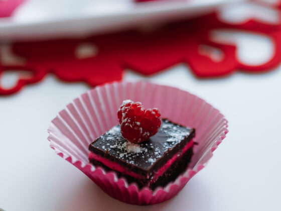 Chocolate Raspberry Layer Brownies