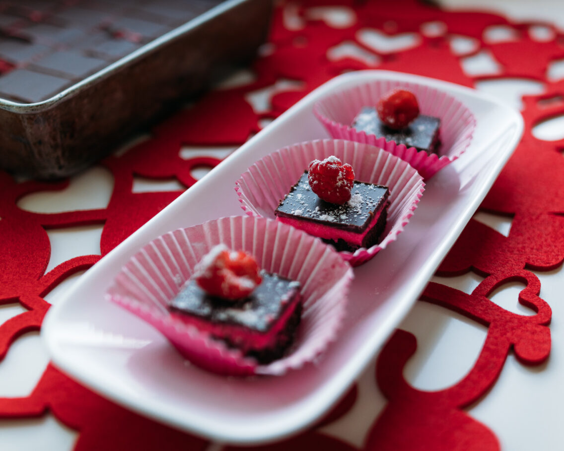 Chocolate Raspberry Layer Brownies - Six Clever Sisters