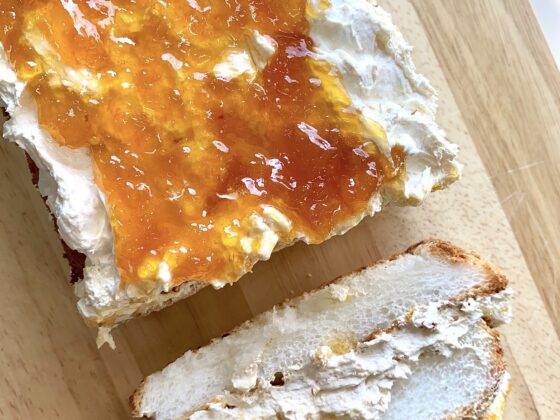 4 Ingredient Apricot Layered Angel Food Cake