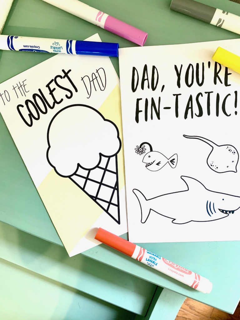 Father's Day Cards Free Printables to Color - Six Clever ...