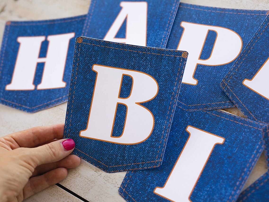 Printable Denim Banner