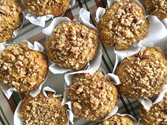 Pumpkin Muffins with Nut ‘n’ Streusel Topping