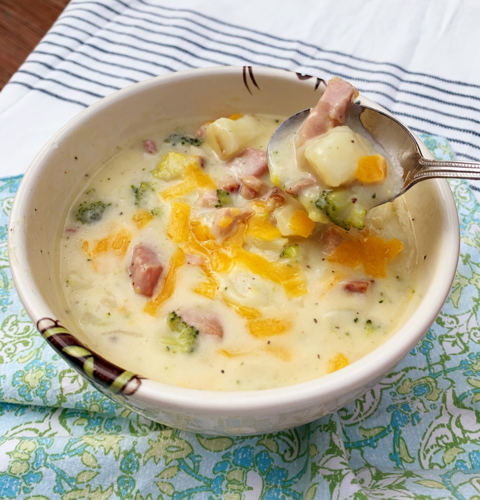 Ham & Broccoli Potato Soup - Six Clever Sisters