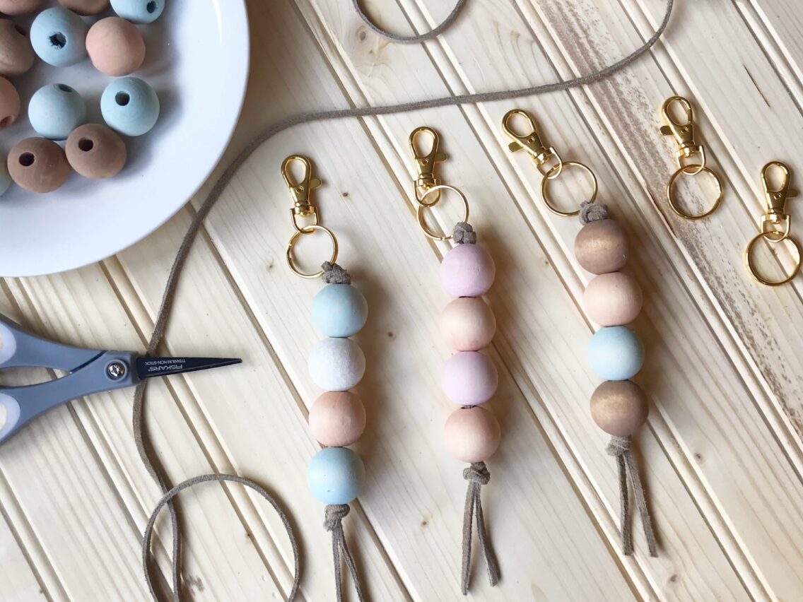 DIY Wood Bead Keychains