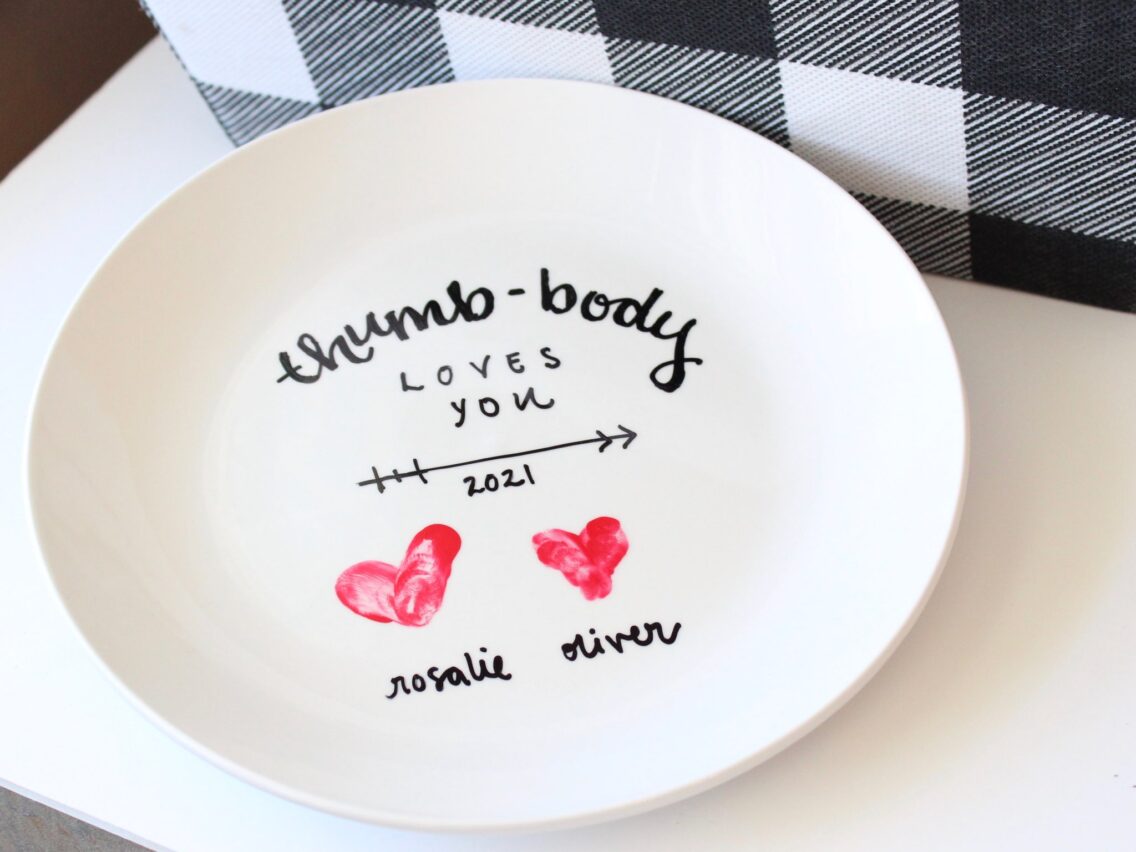 Grandparents Gift Idea – Thumbprint Love You Plate
