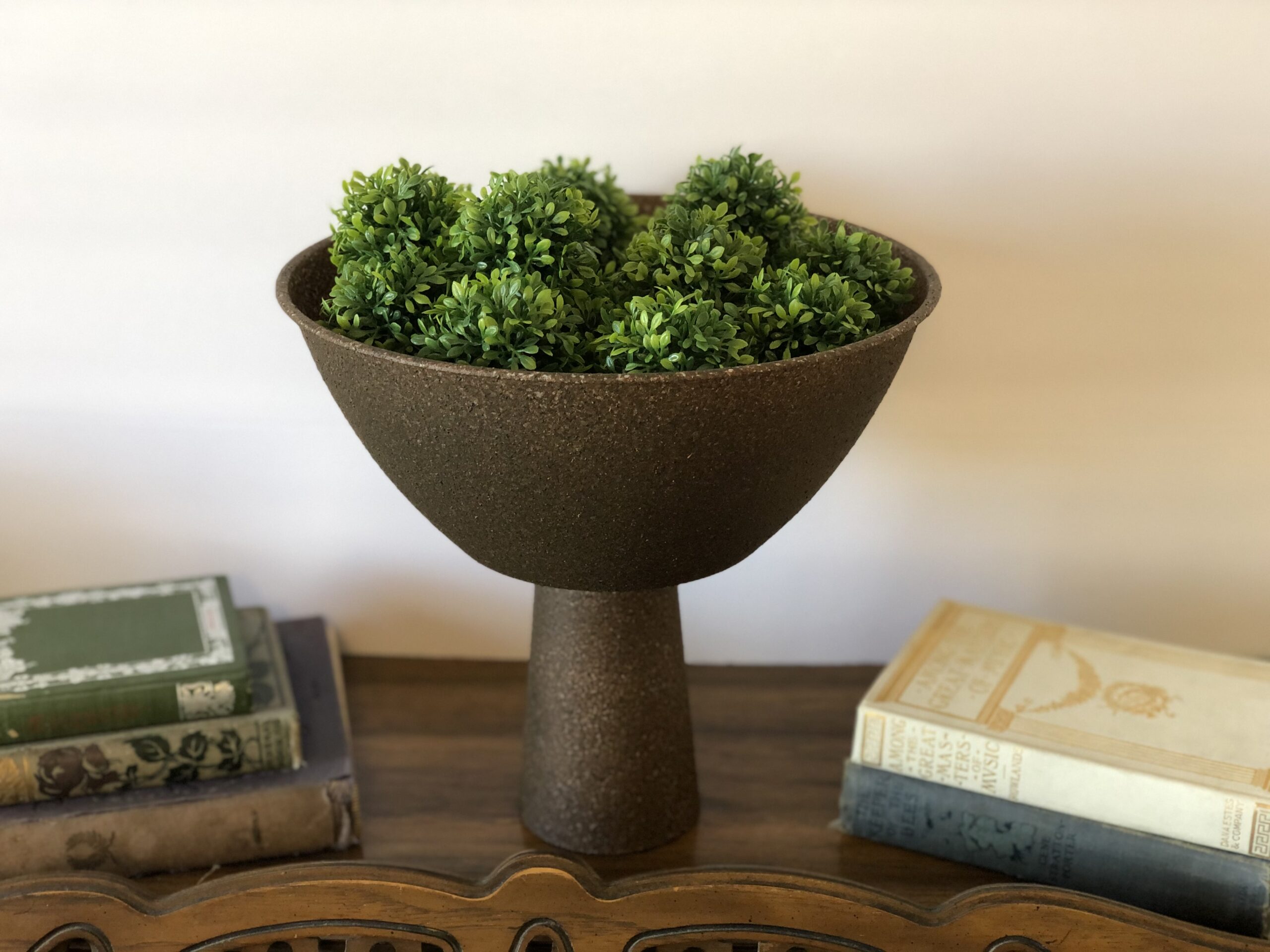 DIY Dollar Tree Pedestal Bowl | Dollar Tree Project | Dollar Tree Home Decor | DIY Home Decor | Learn how to make this inexpensive pedestal bowl using items from Dollar Tree at SixCleverSisters.com