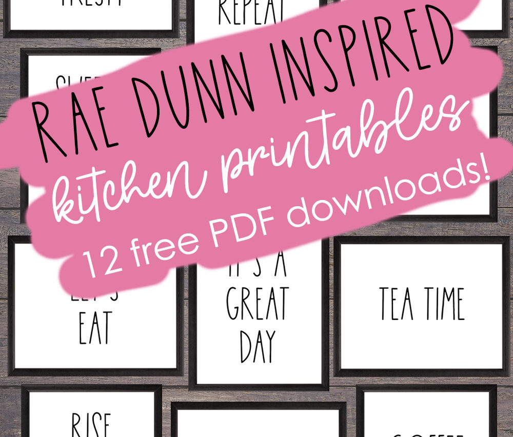 Rae Dunn Inspired Kitchen Signs {12 FREE PRINTABLES}