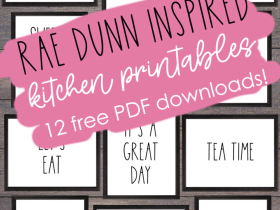 Rae Dunn Inspired Kitchen Signs {12 FREE PRINTABLES}