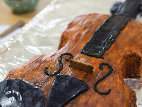 The Easiest Way to Make a Violin Cake {from 2 round cakes!}