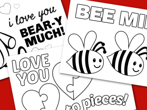 Free Printable Valentines Day Coloring Cards for Kids